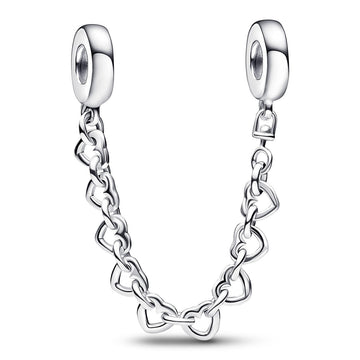 Pandora Linked Hearts Safety Chain – Elegant Gift Jewelry Set