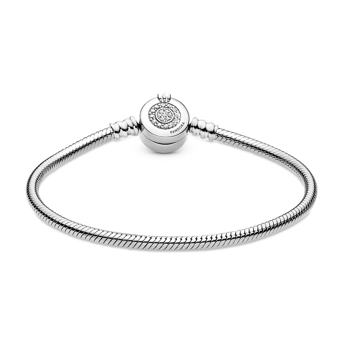 Pandora Moments Sparkling Crown O Snake Chain Bracelet – Elegant Gift Jewelry Set