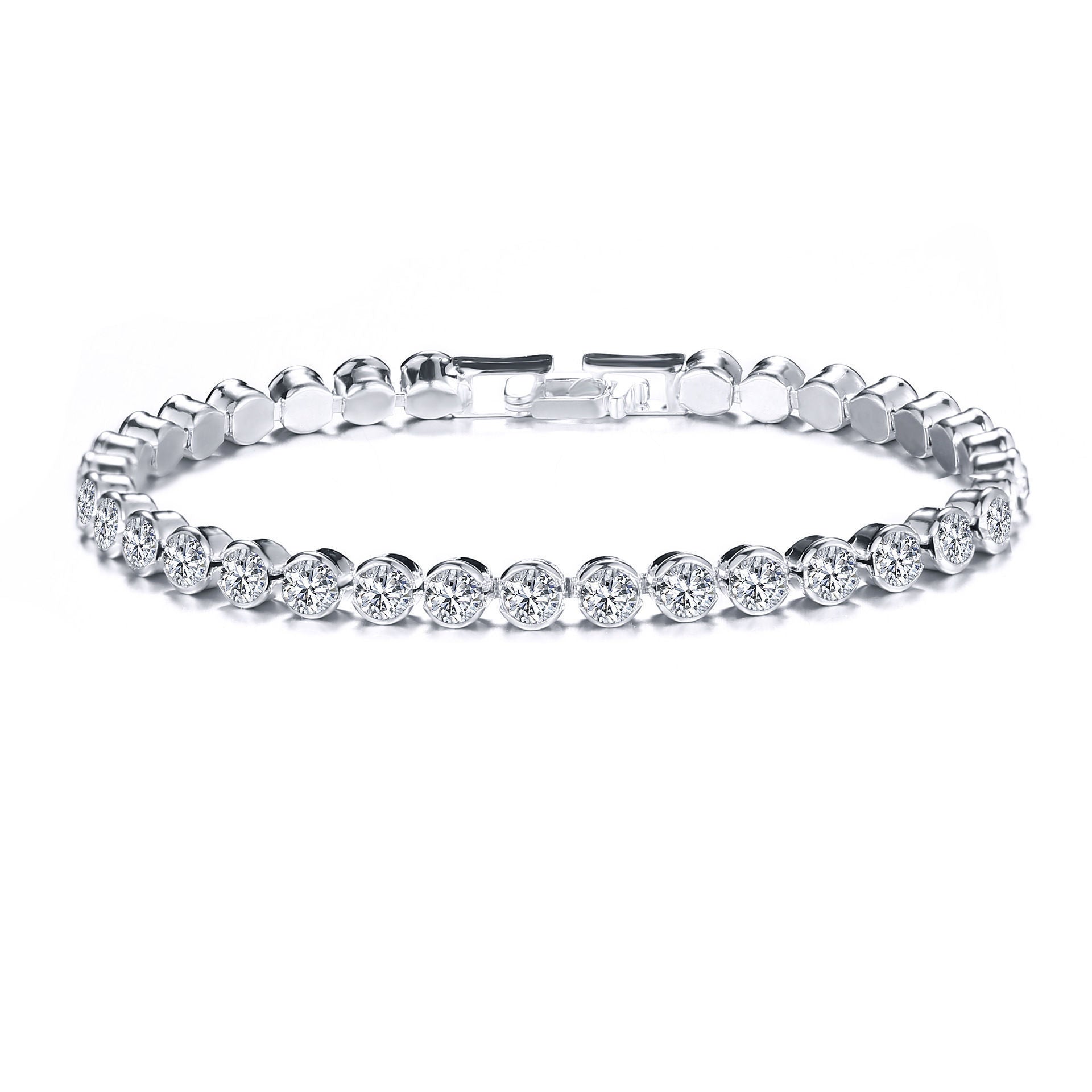 Women's Korean-style Crystal Silver-plated Bracelet