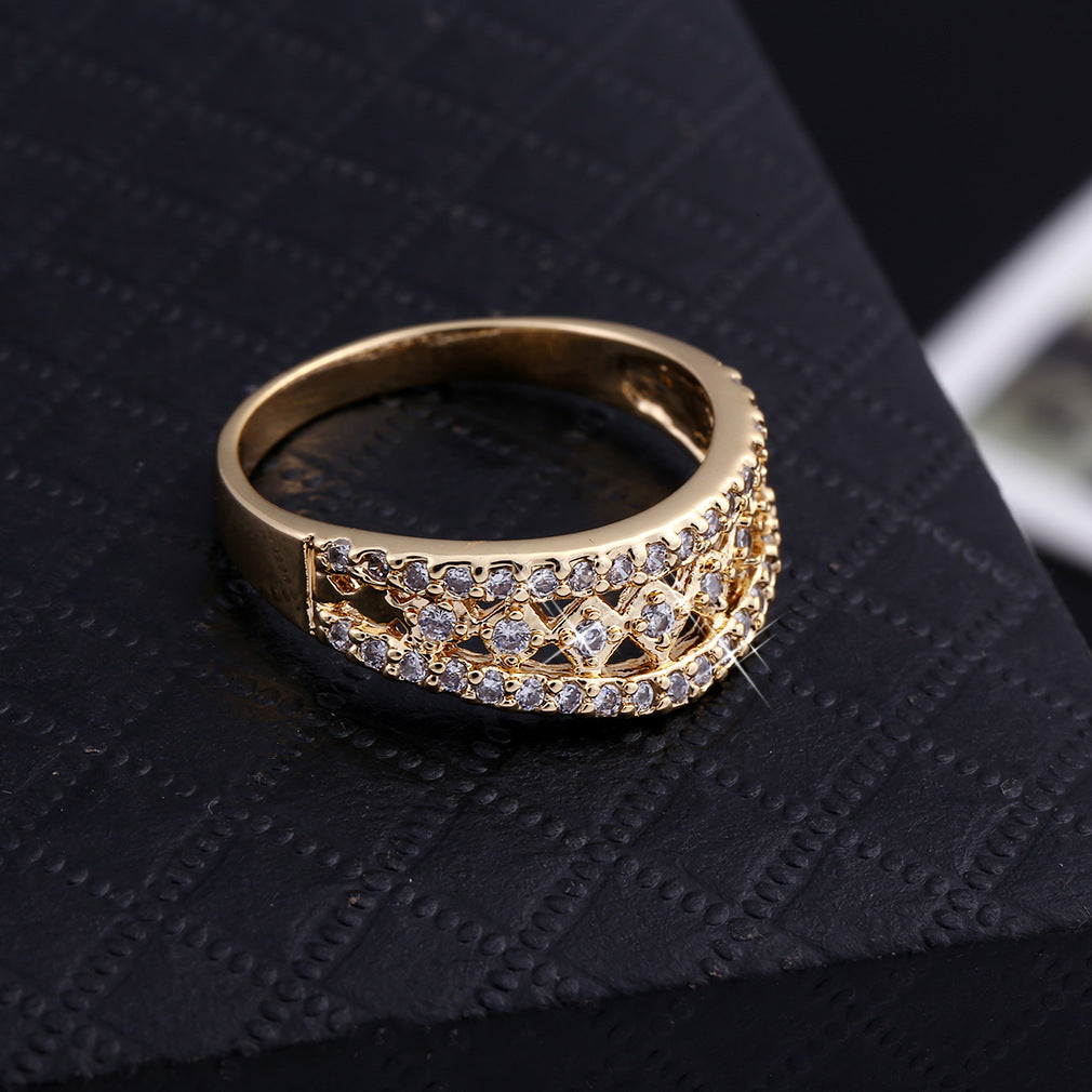 Personality Ring Yellow For Women Geometric