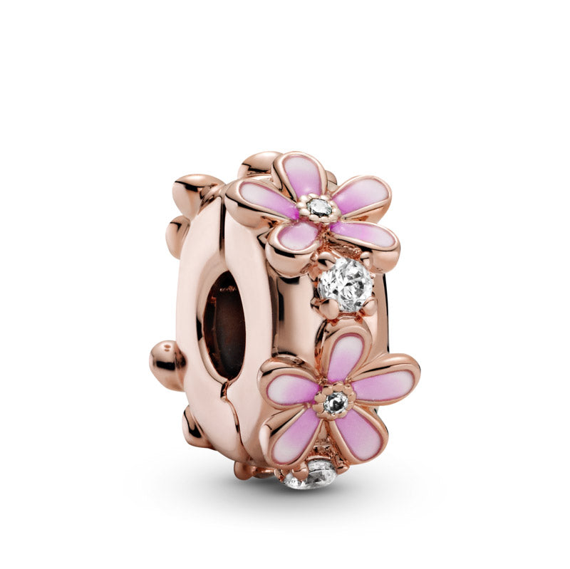 Pandora Pink Daisy Spacer Clip Charm – Elegant Gift Jewelry Set