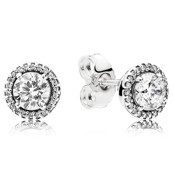 Pandora Round Sparkle Halo Earrings – Elegant Gift Jewelry Set