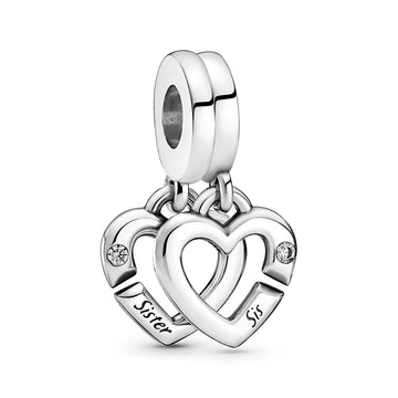 Pandora Linked Sister Hearts Split Dangle Charm – Elegant Gift Jewelry Set