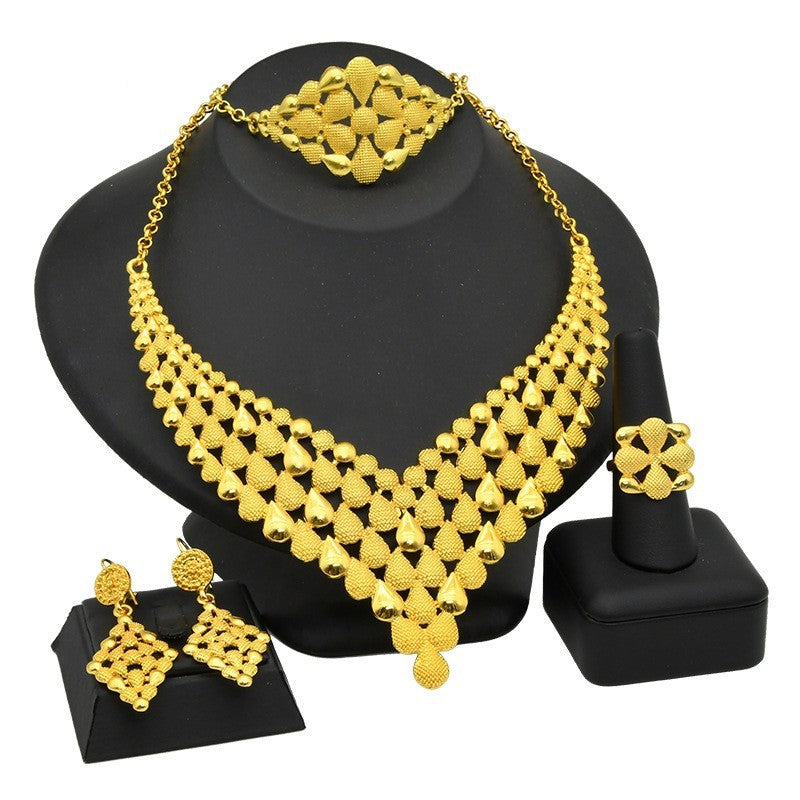Nigeria Dubai 24k Gold Jewelry Suit