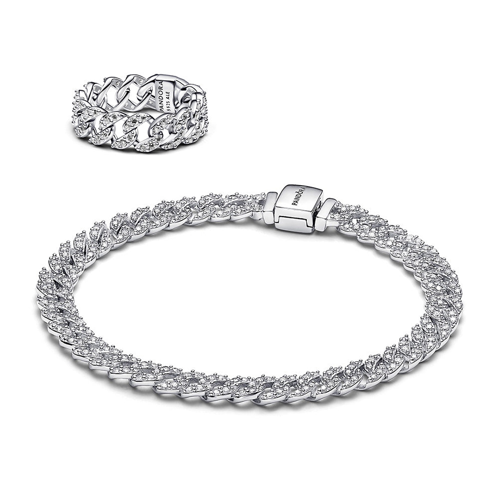 Timeless Pave Cuban Jewelry Set – Elegant Gift Jewelry Set