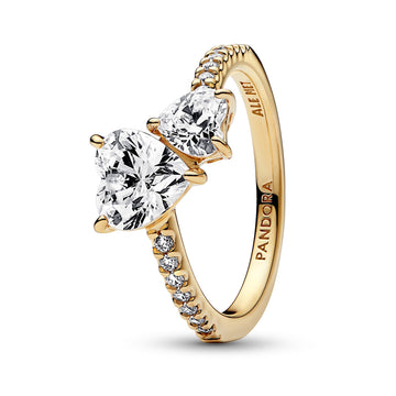 Double Heart Sparkling Ring – Elegant Gift Jewelry Set