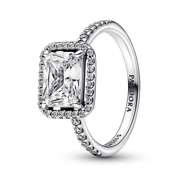 Pandora Rectangular Sparkling Halo Ring – Elegant Gift Jewelry Set
