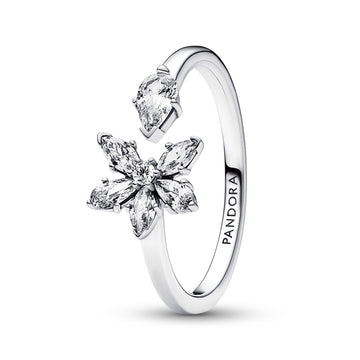 Sparkling Herbarium Cluster Open Ring – Elegant Gift Jewelry Set