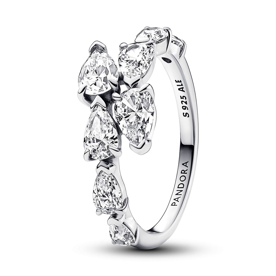 Sparkling Overlapping Band Ring – Elegant Gift Jewelry Set