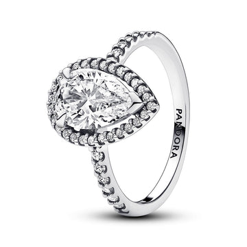 Pandora Sparkling Pear Halo Ring – Elegant Gift Jewelry Set