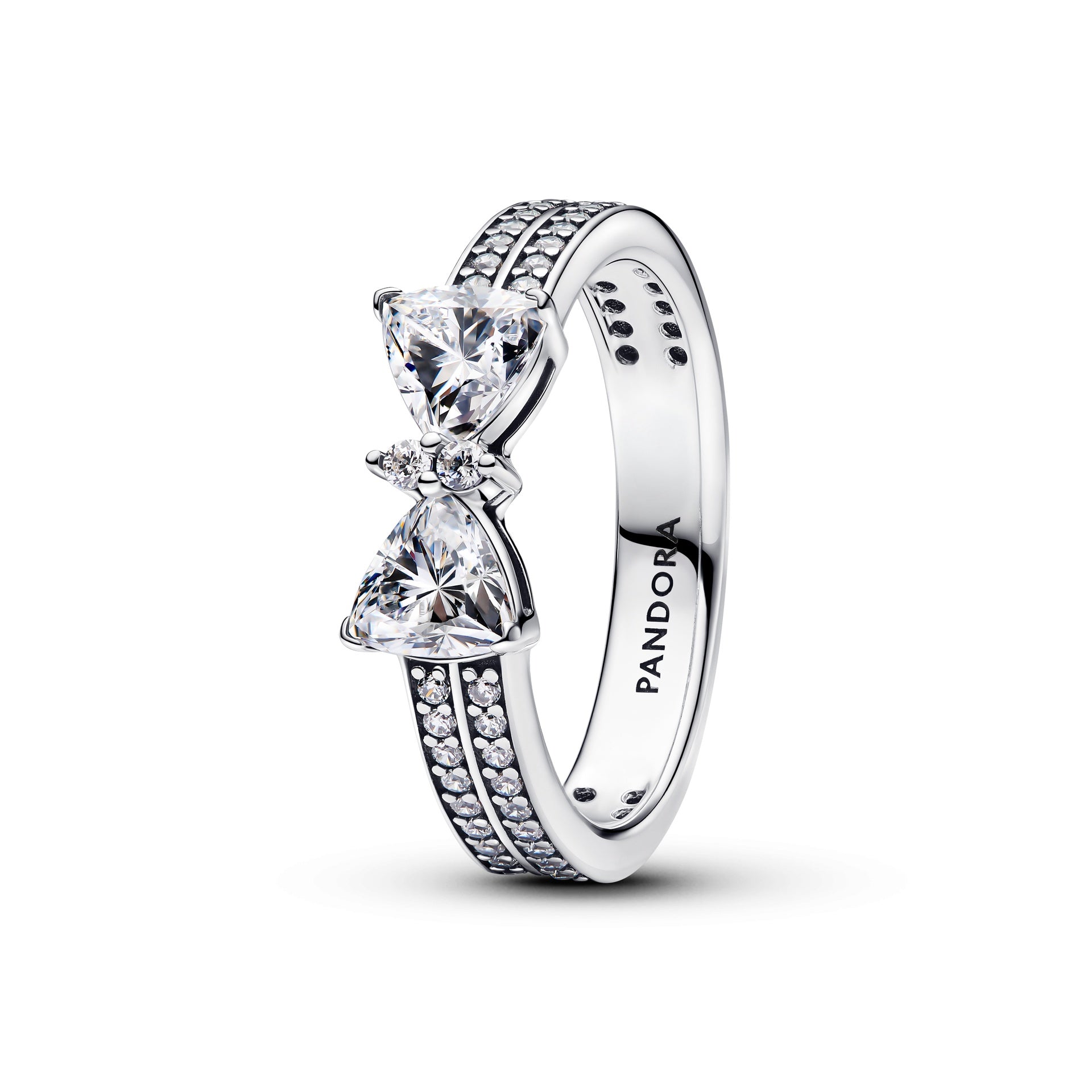 Pandora Sparkling Bow Double-row Ring – Elegant Gift Jewelry Set