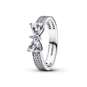 Pandora Sparkling Bow Double-row Ring – Elegant Gift Jewelry Set