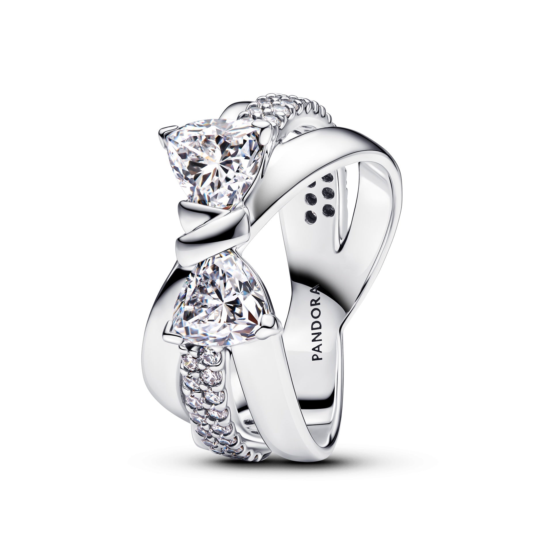 Pandora Sparkling Bow Crossover Ring – Elegant Gift Jewelry Set