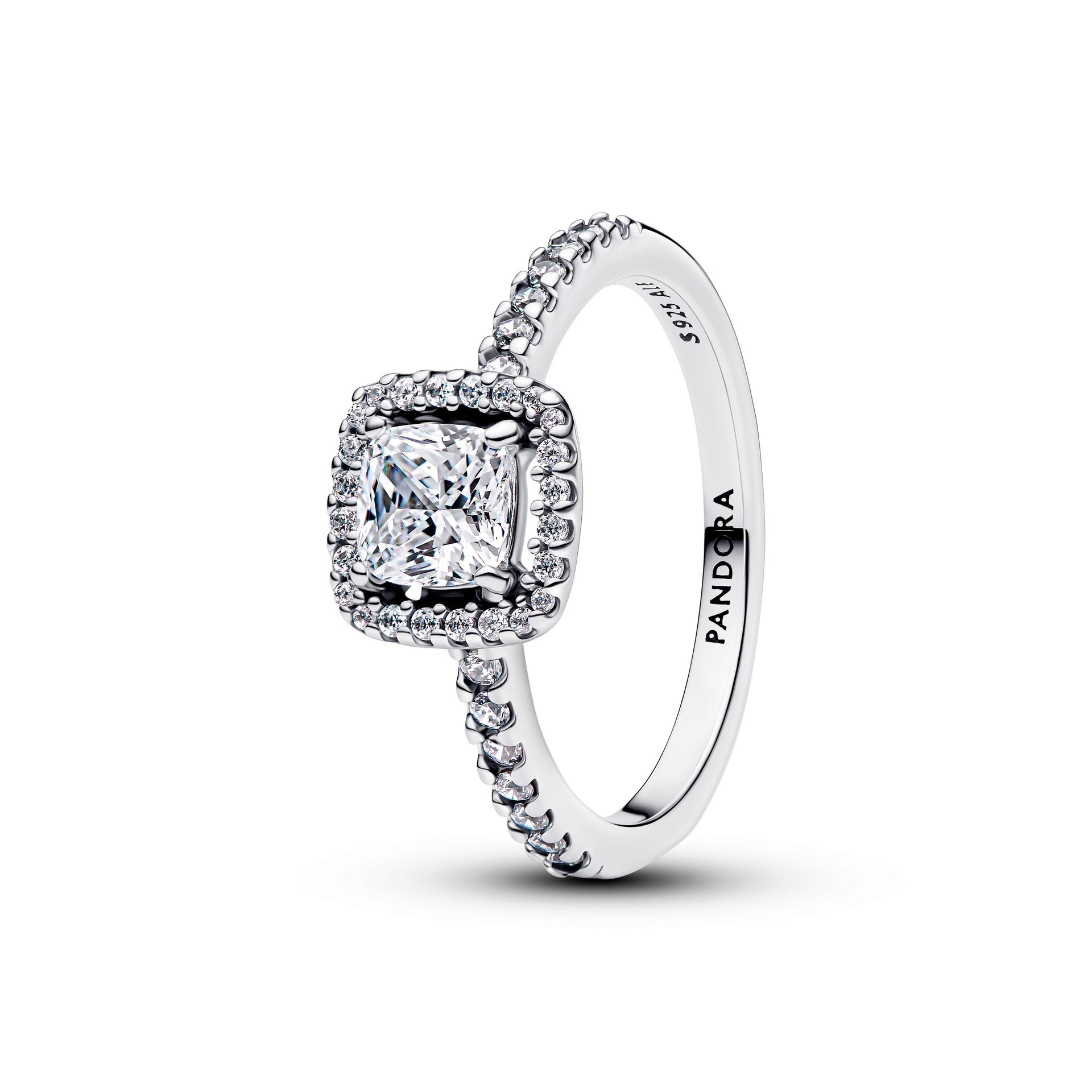 Pandora Sparkling Square Halo Ring – Elegant Gift Jewelry Set