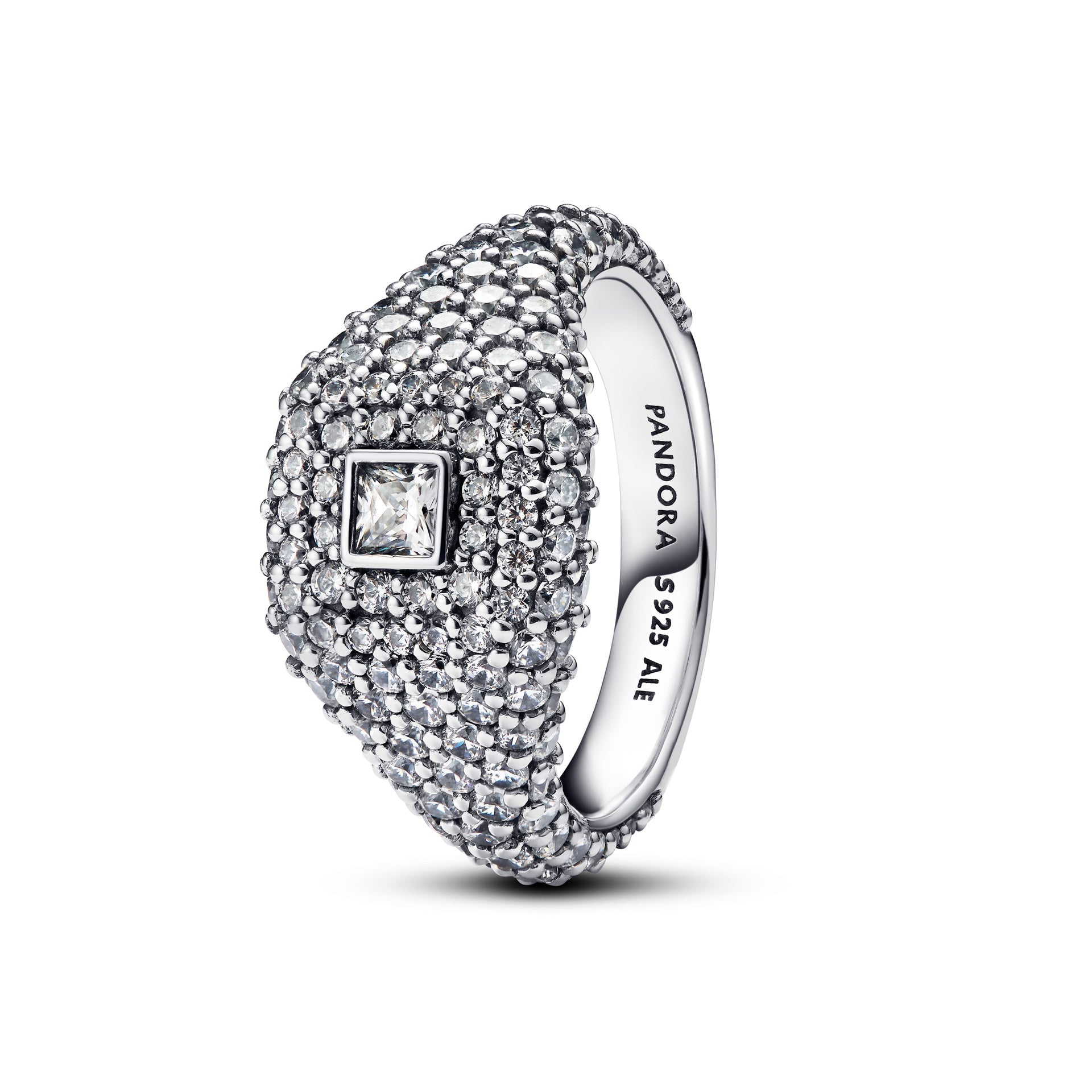 Pandora Pavé Square Cocktail Ring – Elegant Gift Jewelry Set