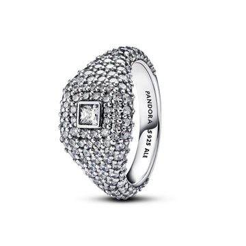 Pandora Pavé Square Cocktail Ring – Elegant Gift Jewelry Set