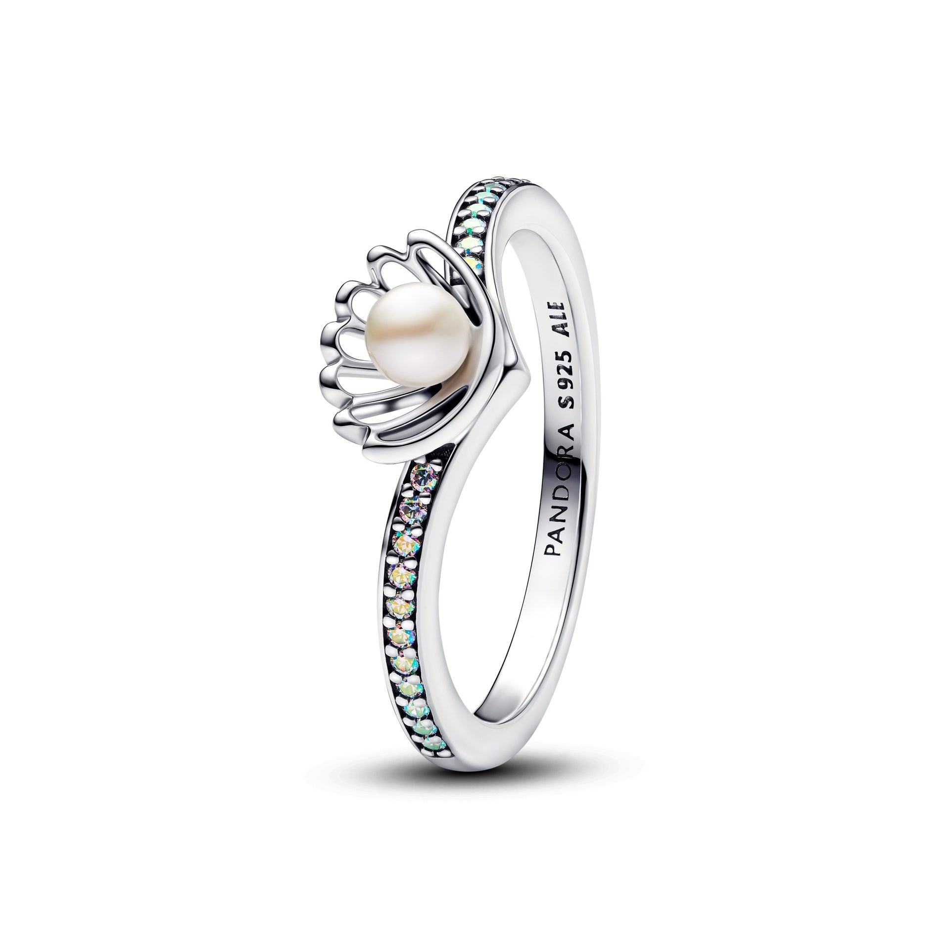 Pandora Disney Princess Ariel Shell Treated Freshwater Cultured Pearl Ring – Elegant Gift Jewelry Set