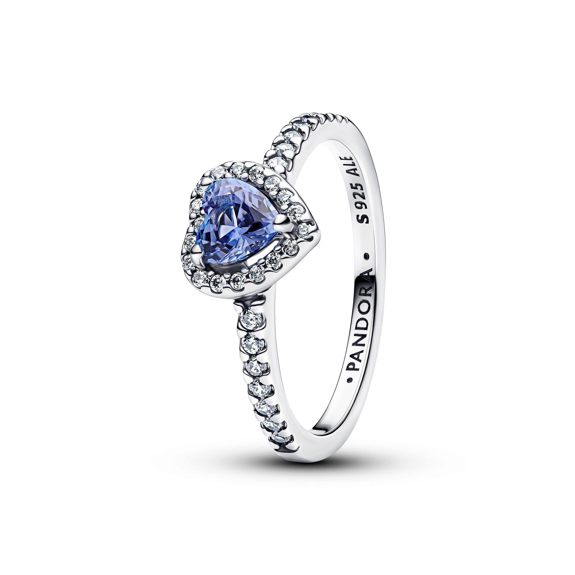 Pandora Sparkling Elevated Blue Heart Ring – Elegant Gift Jewelry Set