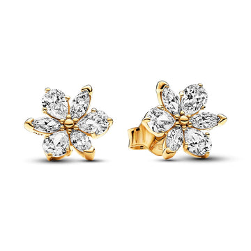 14k Gold-Plated Sparkling Herbarium Cluster Stud Earrings – Elegant Gift Jewelry Set