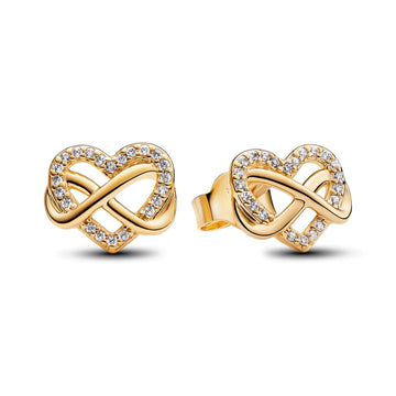 Pandora Sparkling Infinity Heart Stud Earrings – Elegant Gift Jewelry Set