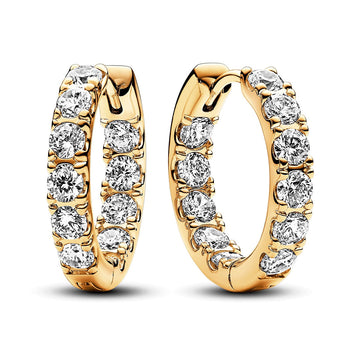 Sparkling Row Eternity Hoop Earrings – Elegant Gift Jewelry Set