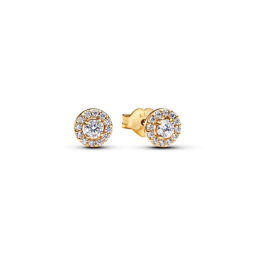 Pandora Round Pavé Halo Stud Earrings – Elegant Gift Jewelry Set