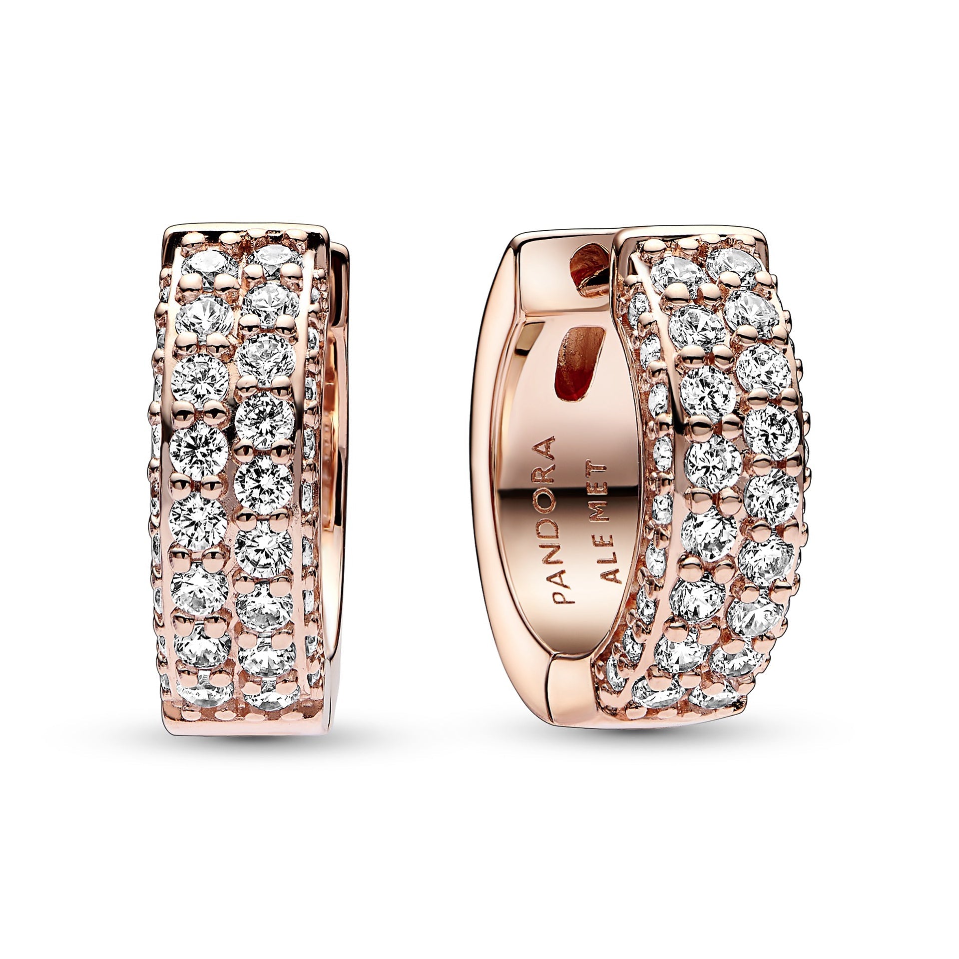 Pandora Timeless Pavé Double-row Hoop Earrings – Elegant Gift Jewelry Set