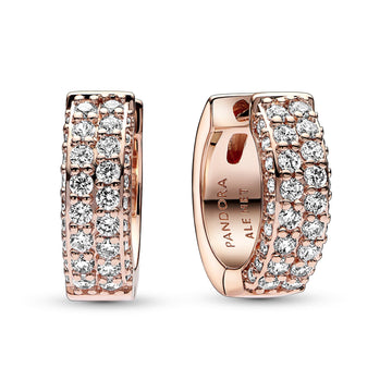 Pandora Timeless Pavé Double-row Hoop Earrings – Elegant Gift Jewelry Set