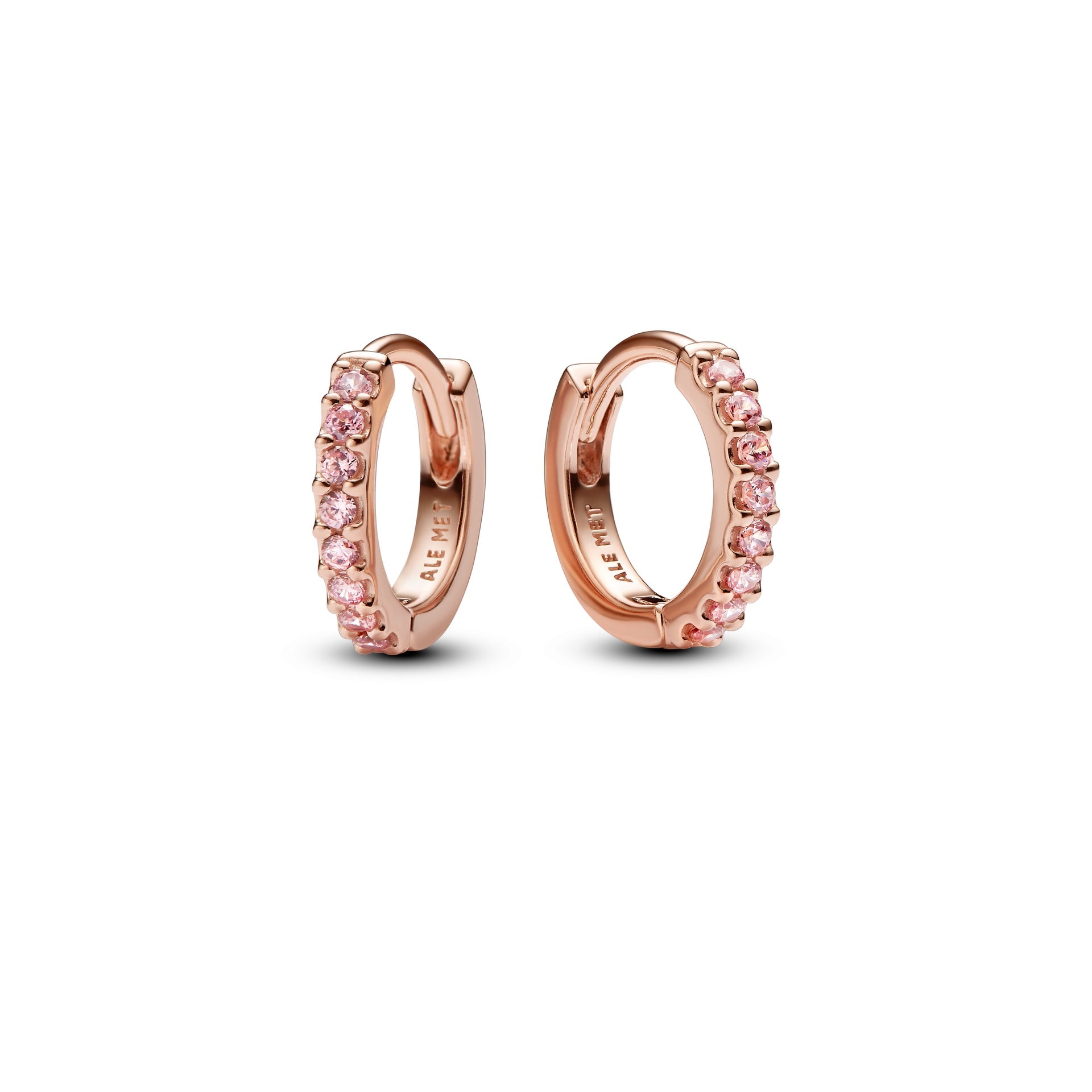 Pandora Sparkling Pink Huggie Hoop Earrings – Elegant Gift Jewelry Set