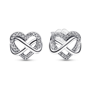 Sparkling Infinity Heart Stud Earrings – Elegant Gift Jewelry Set