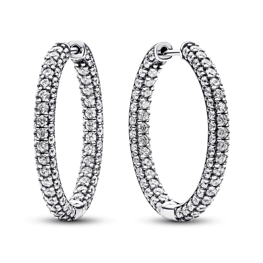 Pandora Timeless Single-row Pavé Hoop Earrings – Elegant Gift Jewelry Set