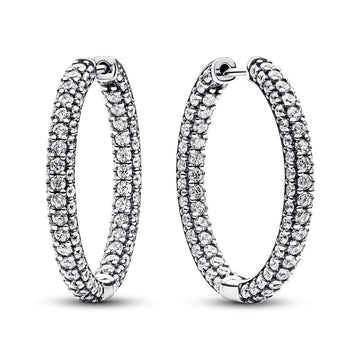 Pandora Timeless Single-row Pavé Hoop Earrings – Elegant Gift Jewelry Set