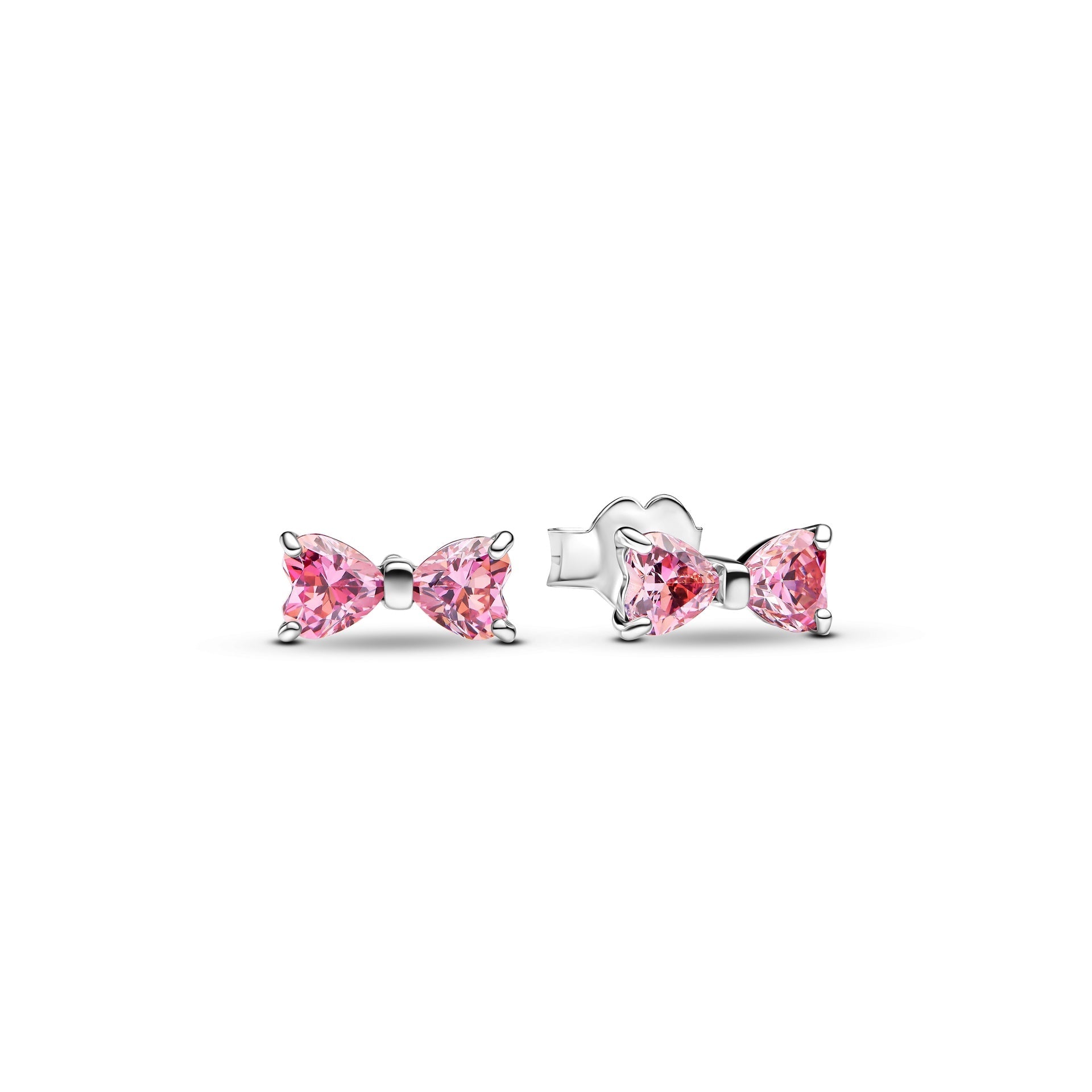 Pandora Sparkling Pink Bow Stud Earrings – Elegant Gift Jewelry Set