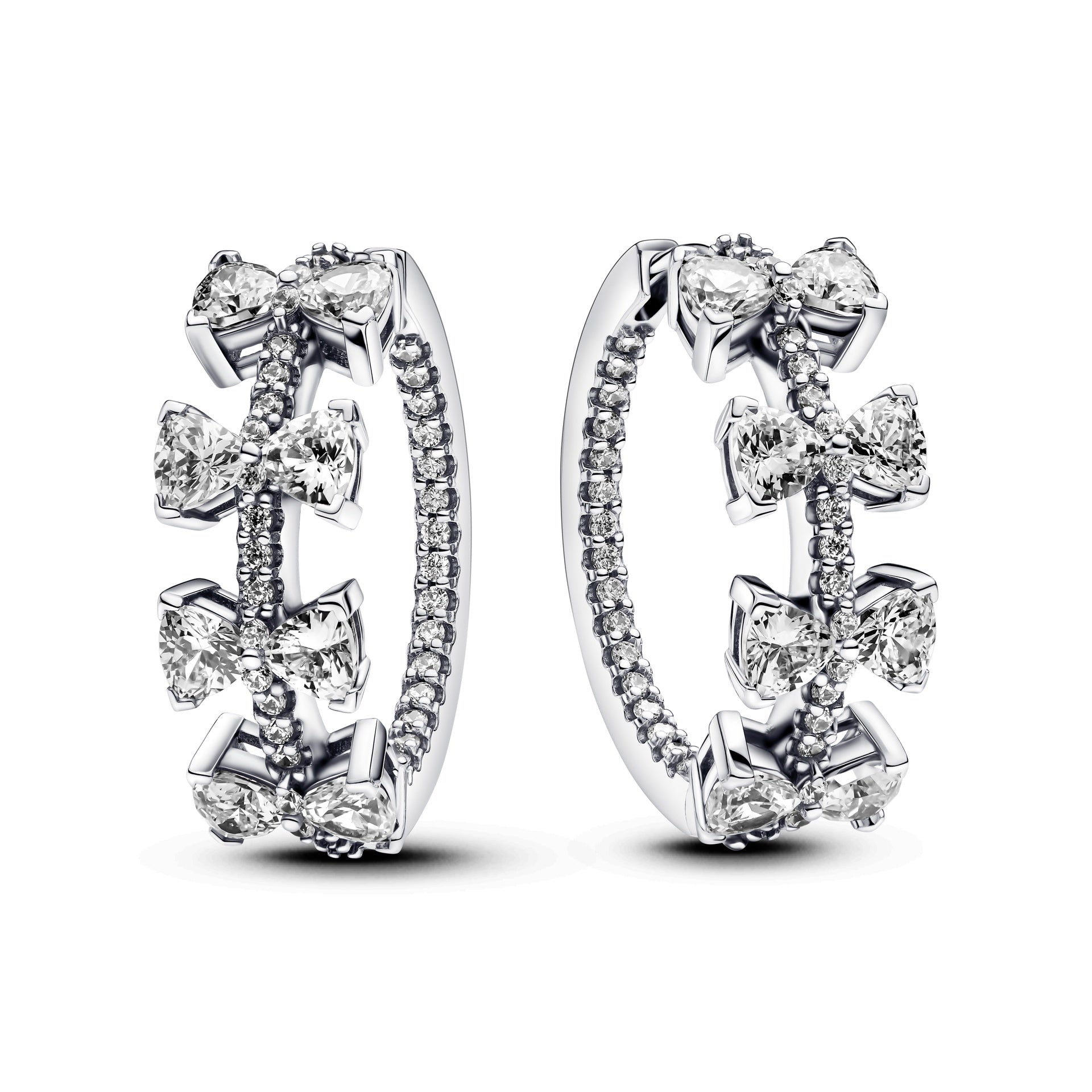Pandora Sparkling Bow Row Hoop Earrings – Elegant Gift Jewelry Set
