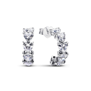 Pandora Sparkling Hearts Open Hoop Earrings – Elegant Gift Jewelry Set