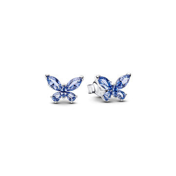 Pandora Blue Butterfly Stud Earrings – Elegant Gift Jewelry Set