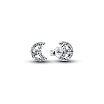 Pandora Sparkling Moon Stud Earrings – Elegant Gift Jewelry Set