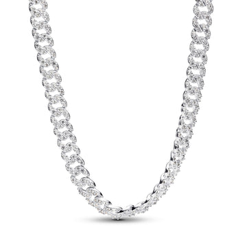 Pandora Pavé Cuban Chain Necklace – Elegant Gift Jewelry Set
