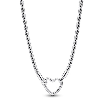 Pandora Heart Closure Snake Chain Necklace – Elegant Gift Jewelry Set