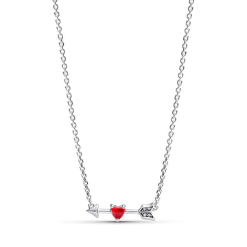 Pandora Arrow & Murano Glass Heart Necklace – Elegant Gift Jewelry Set