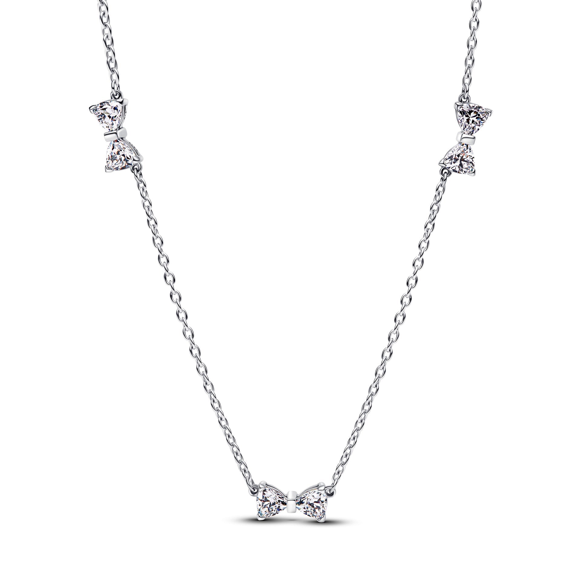 Pandora Bow Station Chain Necklace – Elegant Gift Jewelry Set