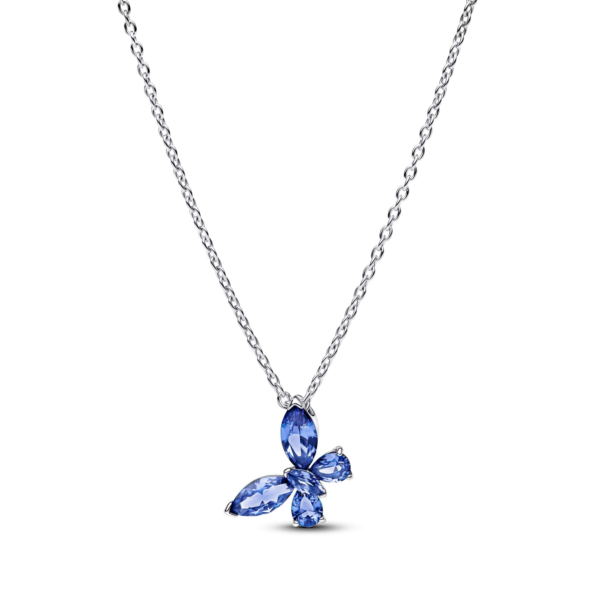 Pandora Blue Butterfly Pendant Necklace – Elegant Gift Jewelry Set