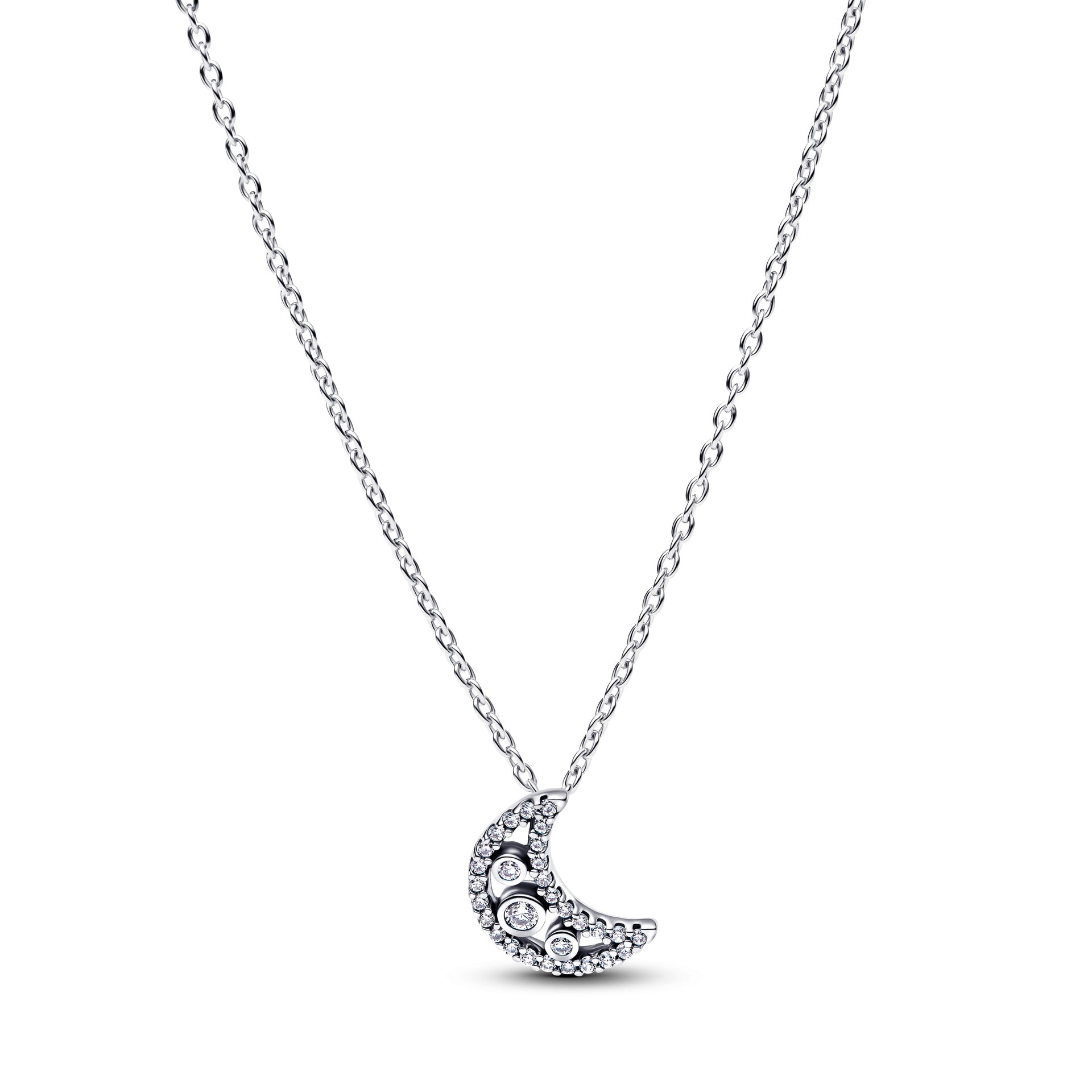 Pandora Crescent Moon Pendant Necklace – Elegant Gift Jewelry Set