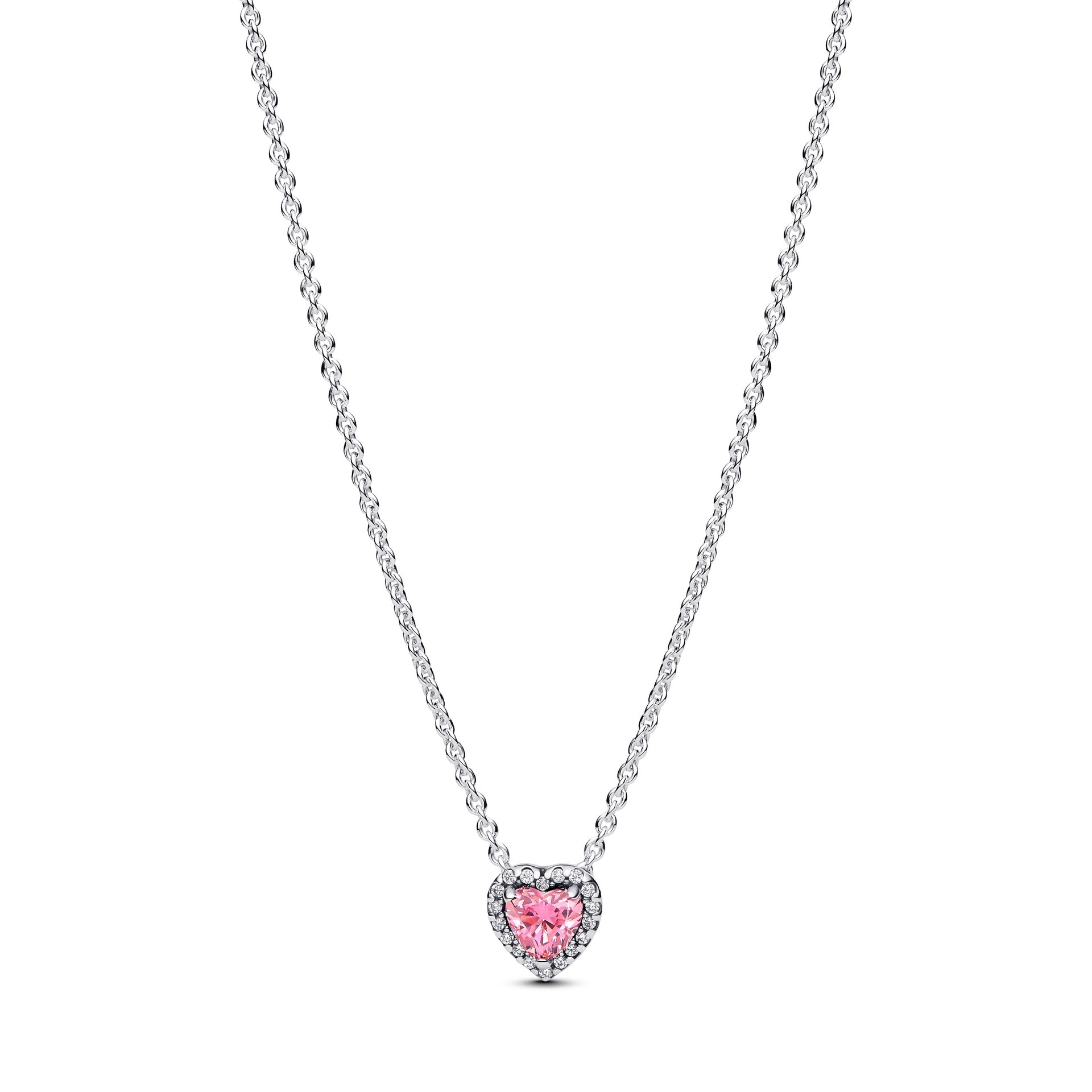 Pandora Pink Elevated Heart Necklace – Elegant Gift Jewelry Set