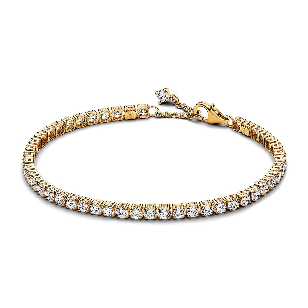 14k Gold-Plated Sparkling Tennis Bracelet – Elegant Gift Jewelry Set