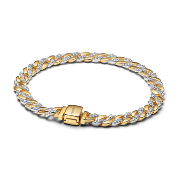 Pandora Two-tone Pavé Cuban Chain Bracelet – Elegant Gift Jewelry Set