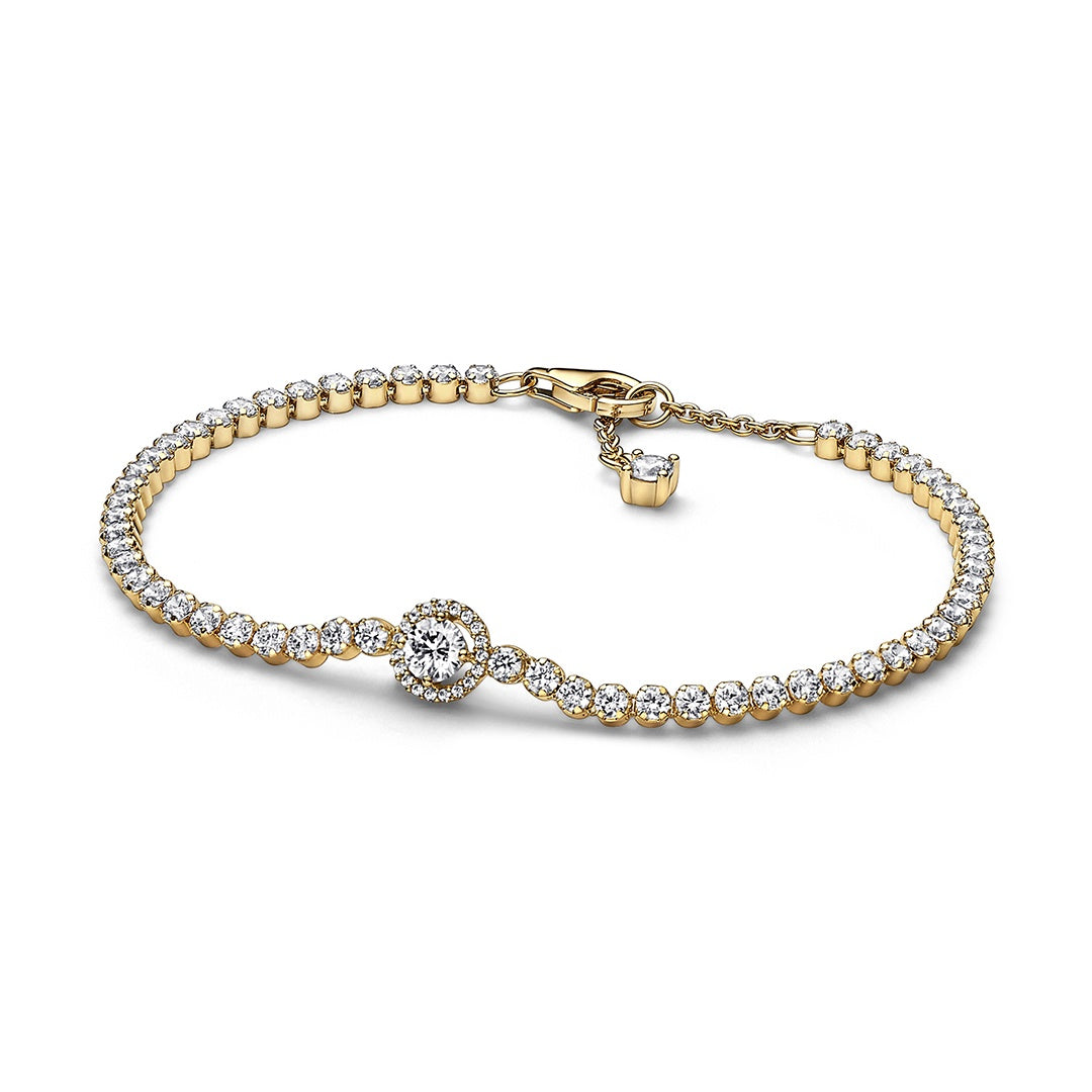 Sparkling Halo Tennis Bracelet – Elegant Gift Jewelry Set