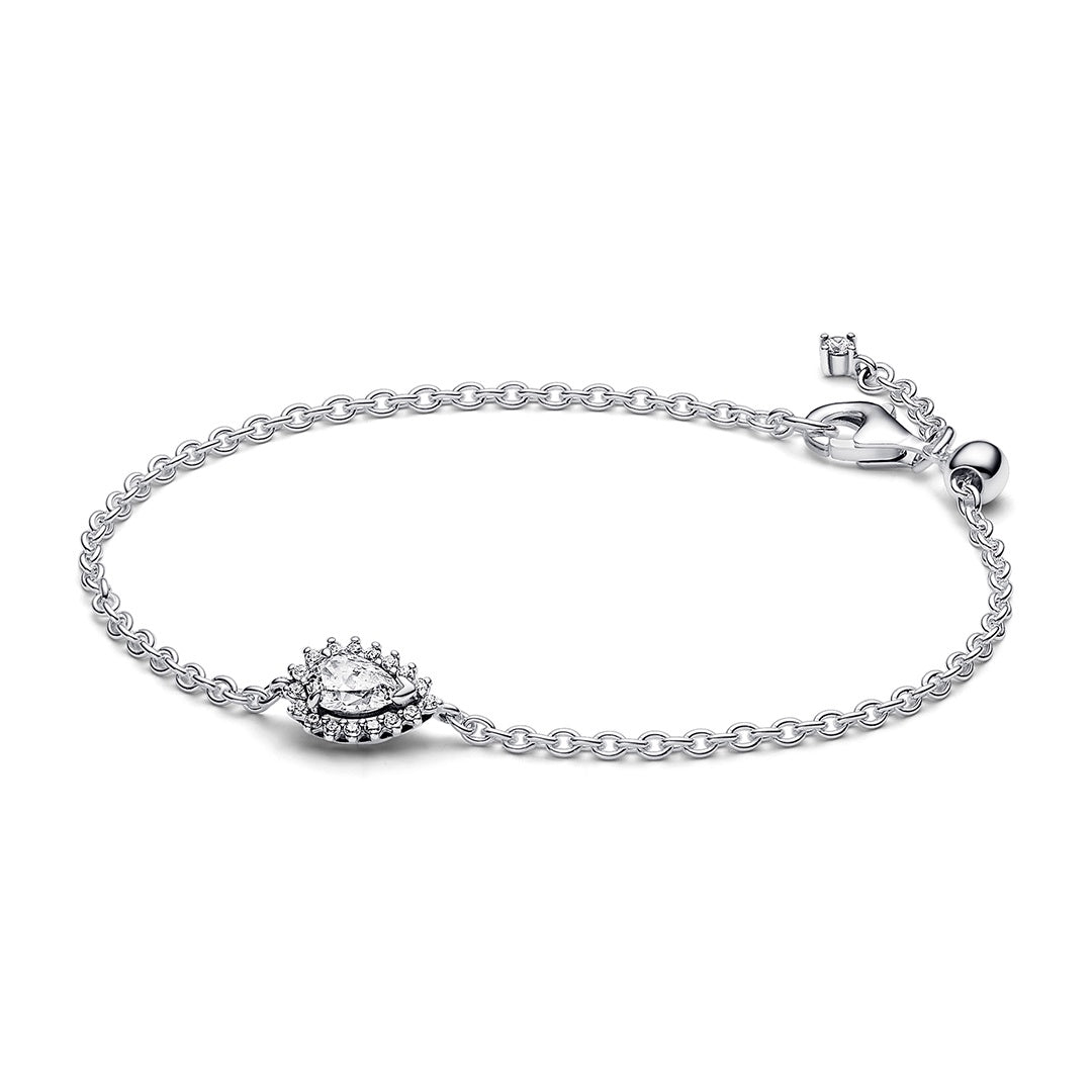 Sparkling Pear Halo Chain Bracelet – Elegant Gift Jewelry Set
