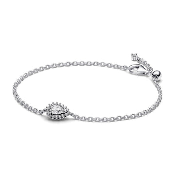 Sparkling Pear Halo Chain Bracelet – Elegant Gift Jewelry Set