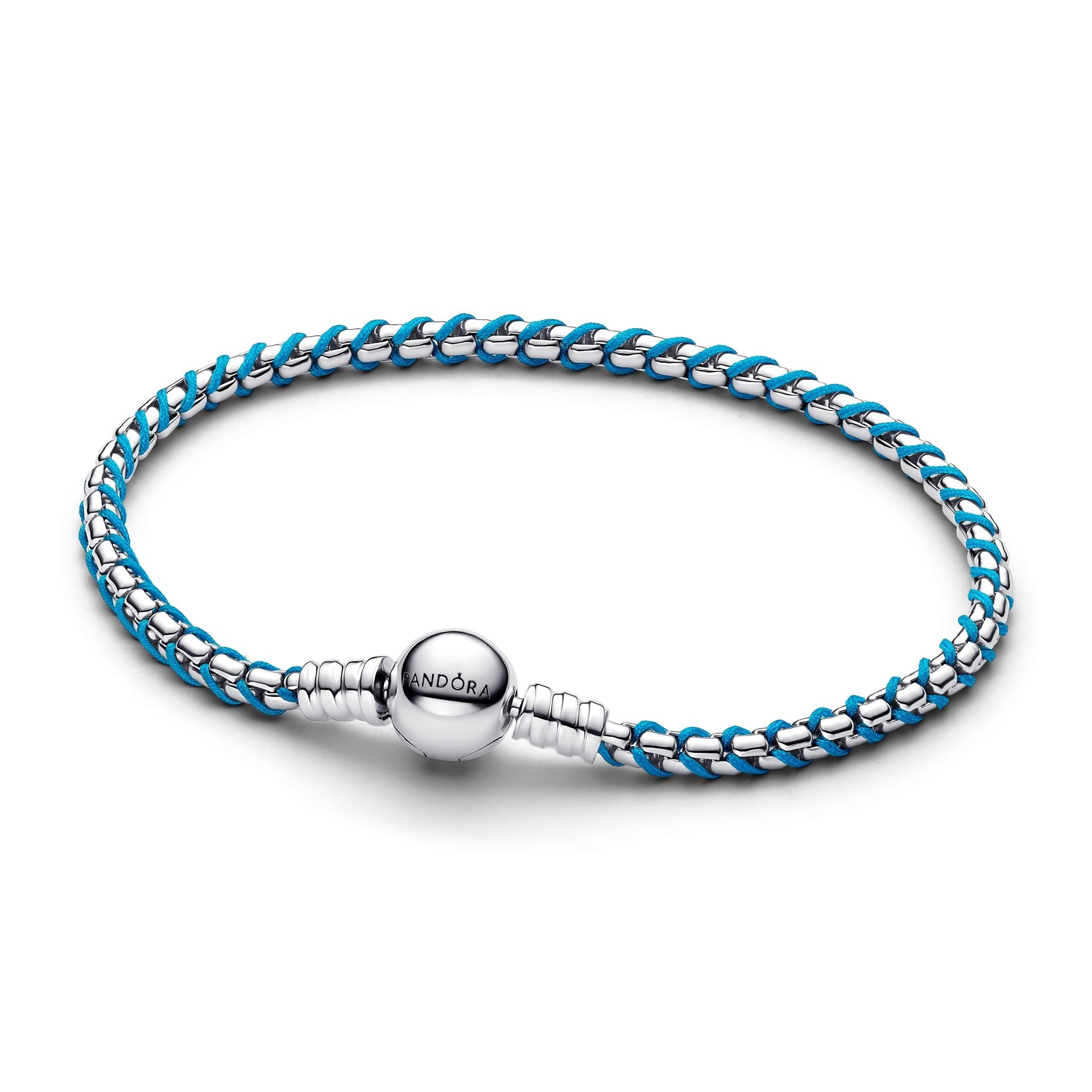 Pandora Blue Cord Box Chain Bracelet – Elegant Gift Jewelry Set